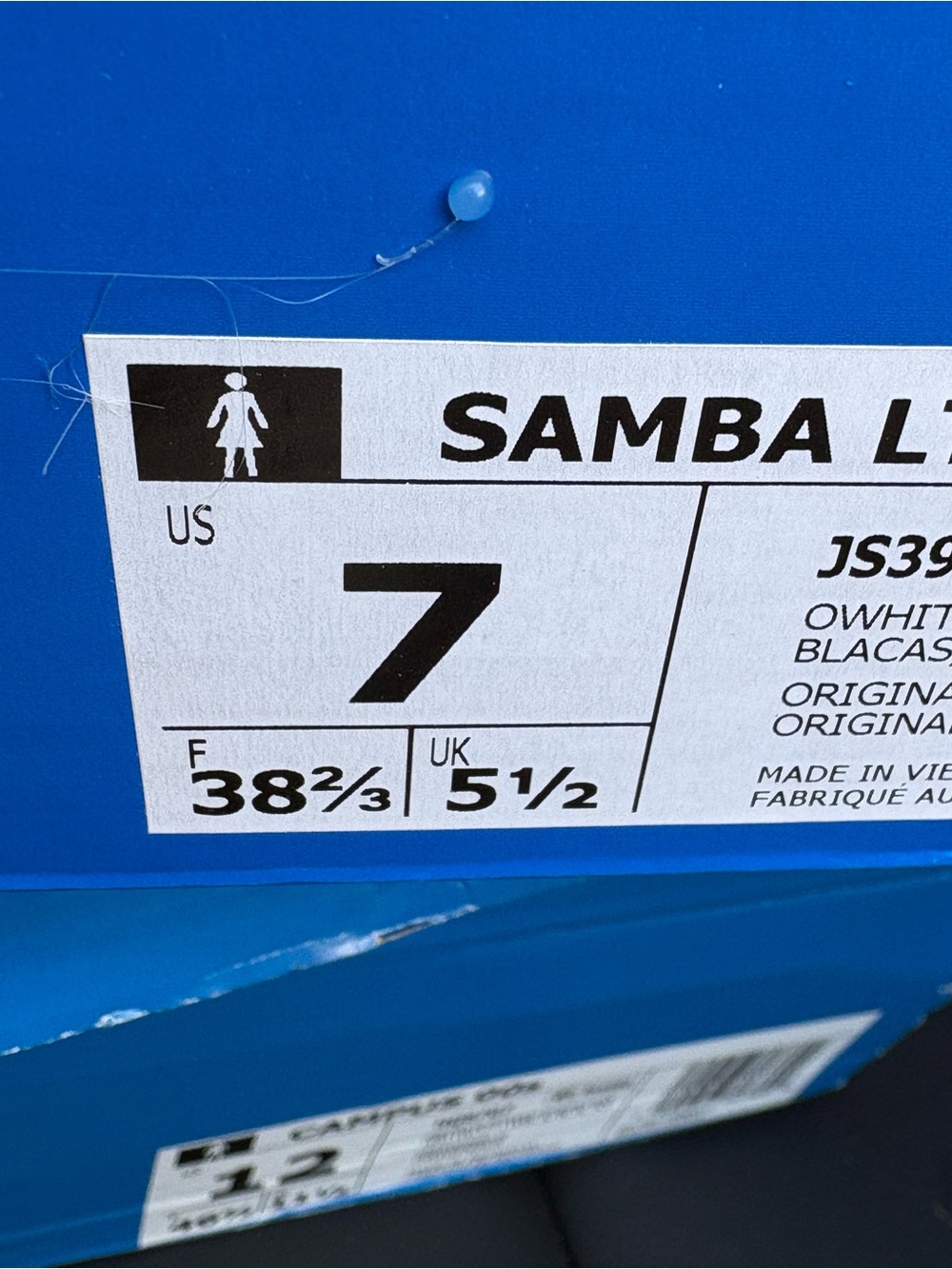 New in box ladies 7 Youth 5.5  cow print long tongue SAMBA  never worn
